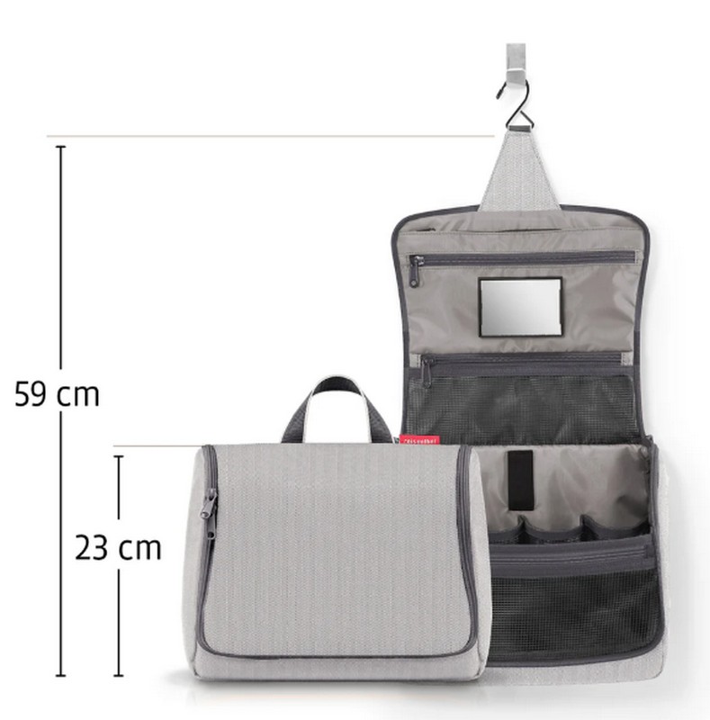 Beauty da viaggio XL verde foresta con cerniere oro, con inserti da aprire, specchio removibile e possibilità di essere appeso - il regalo ideale per viaggiatori